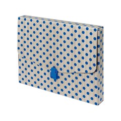 Kufřík ELEGANT, A4 zámek,  Luxor, modrý puntík